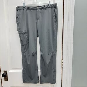 REI Hiking outdoor adventure pants women's 16. adjustable waist lightweight gray